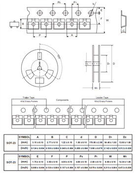 Mechanical Drawing - Comchip Technology BAW56-HF & BAV70/99-HF Switching Diodes